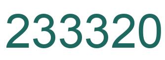 Number 233320 green image