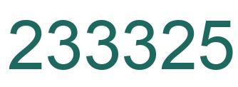 Number 233325 green image