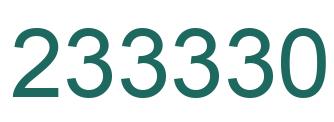Number 233330 green image