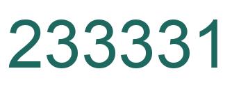 Number 233331 green image