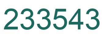 Number 233543 green image
