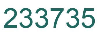 Number 233735 green image