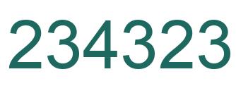 Number 234323 green image