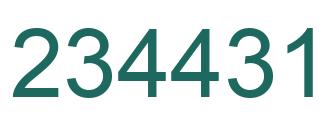Number 234431 green image