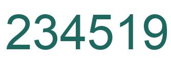 Number 234519 green image