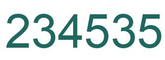Number 234535 green image
