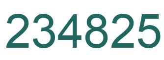 Number 234825 green image