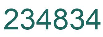 Number 234834 green image