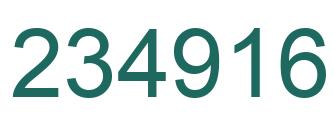 Number 234916 green image