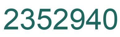 Number 2352940 green image