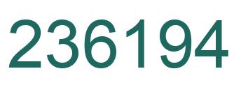 Number 236194 green image