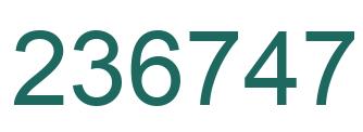 Number 236747 green image