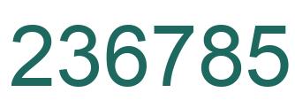 Number 236785 green image