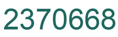 Number 2370668 green image
