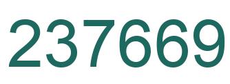 Number 237669 green image