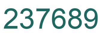 Number 237689 green image