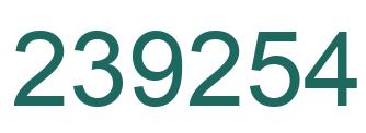 Number 239254 green image