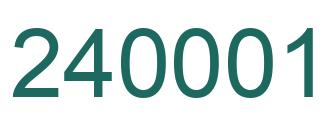 Number 240001 green image