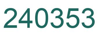 Number 240353 green image