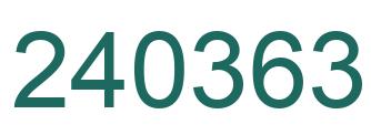 Number 240363 green image