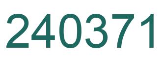 Number 240371 green image