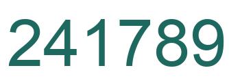 Number 241789 green image