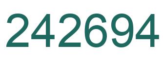 Number 242694 green image