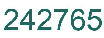 Number 242765 green image