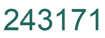Number 243171 green image