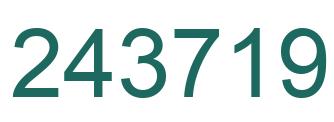 Number 243719 green image