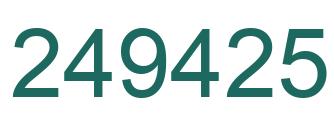 Number 249425 green image
