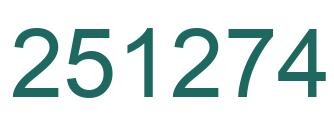 Number 251274 green image