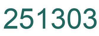 Number 251303 green image