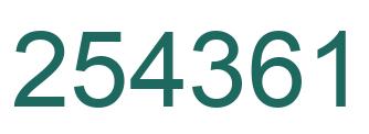 Number 254361 green image