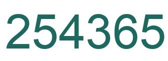 Number 254365 green image