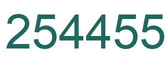 Number 254455 green image