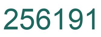 Number 256191 green image