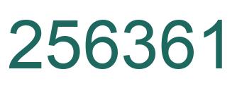 Number 256361 green image