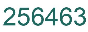 Number 256463 green image