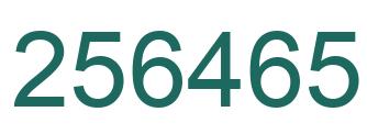 Number 256465 green image
