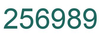 Number 256989 green image