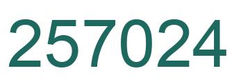 Number 257024 green image