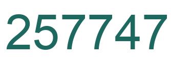 Number 257747 green image