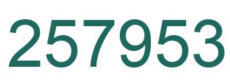 Number 257953 green image