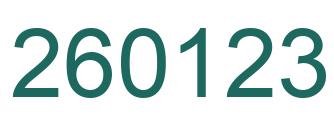 Number 260123 green image