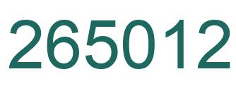 Number 265012 green image