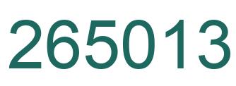 Number 265013 green image