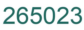 Number 265023 green image