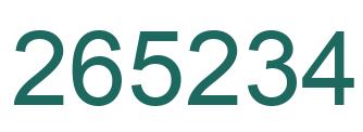 Number 265234 green image