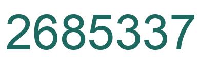 Number 2685337 green image